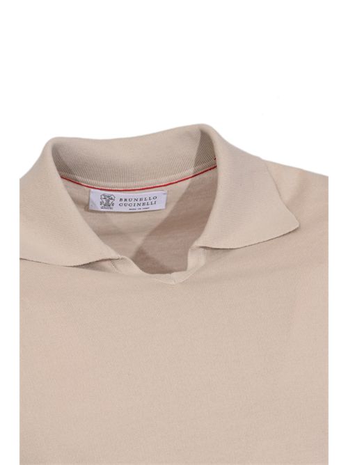 Maglia stile polo in cotone Juta/Panama BRUNELLO CUCINELLI | M29800145CBD04